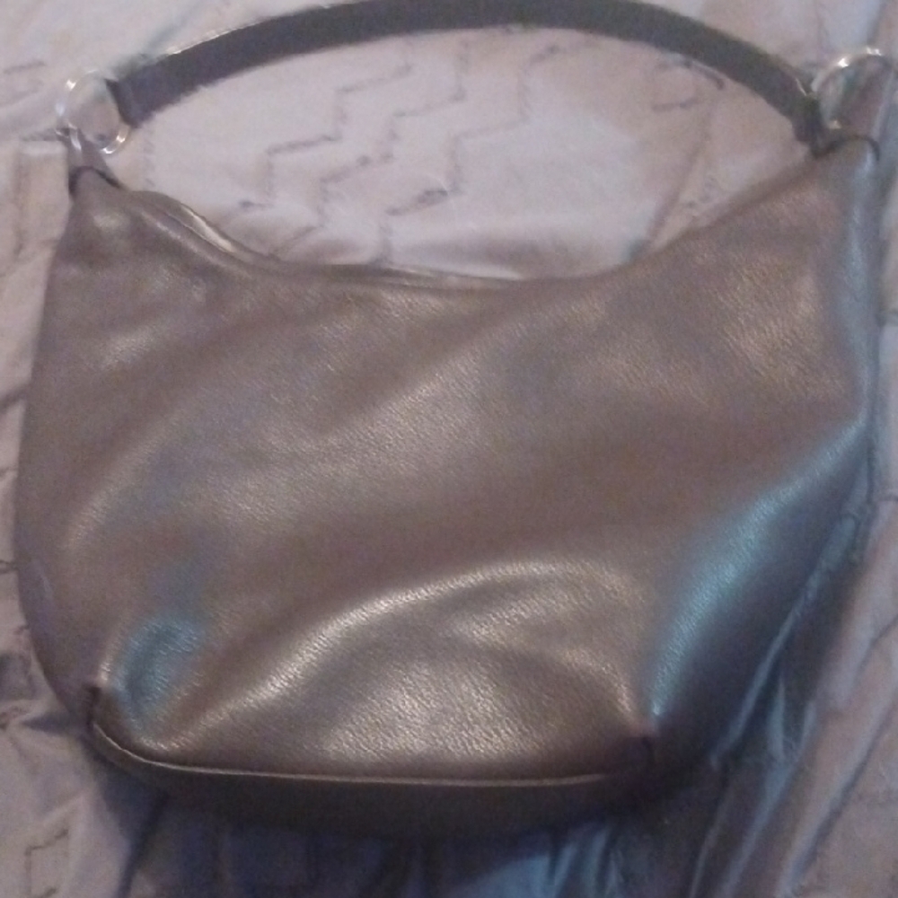 DKNY Brown Pebbled Leather Hobo Shoulder Bag